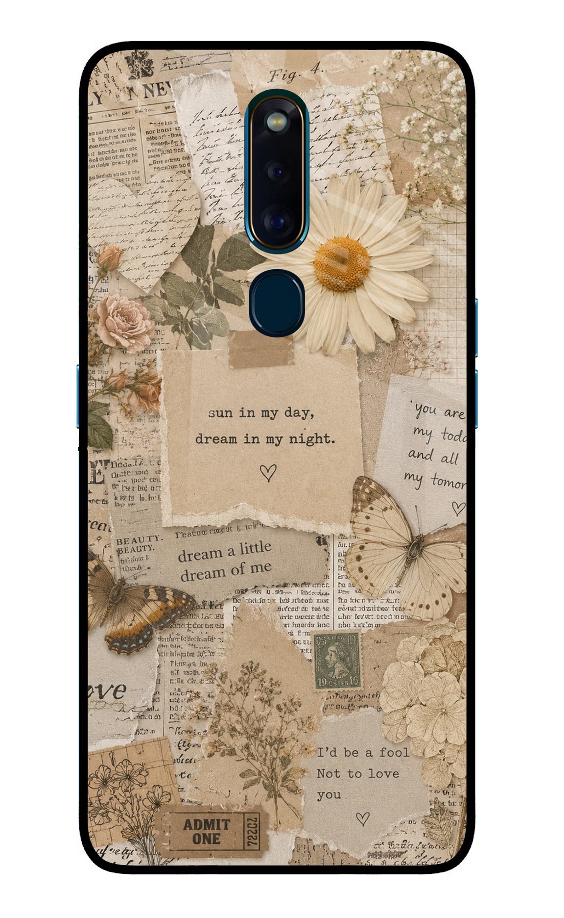 Vintage case Oppo F11 Pro Glass Case Back Cover by Casekaro