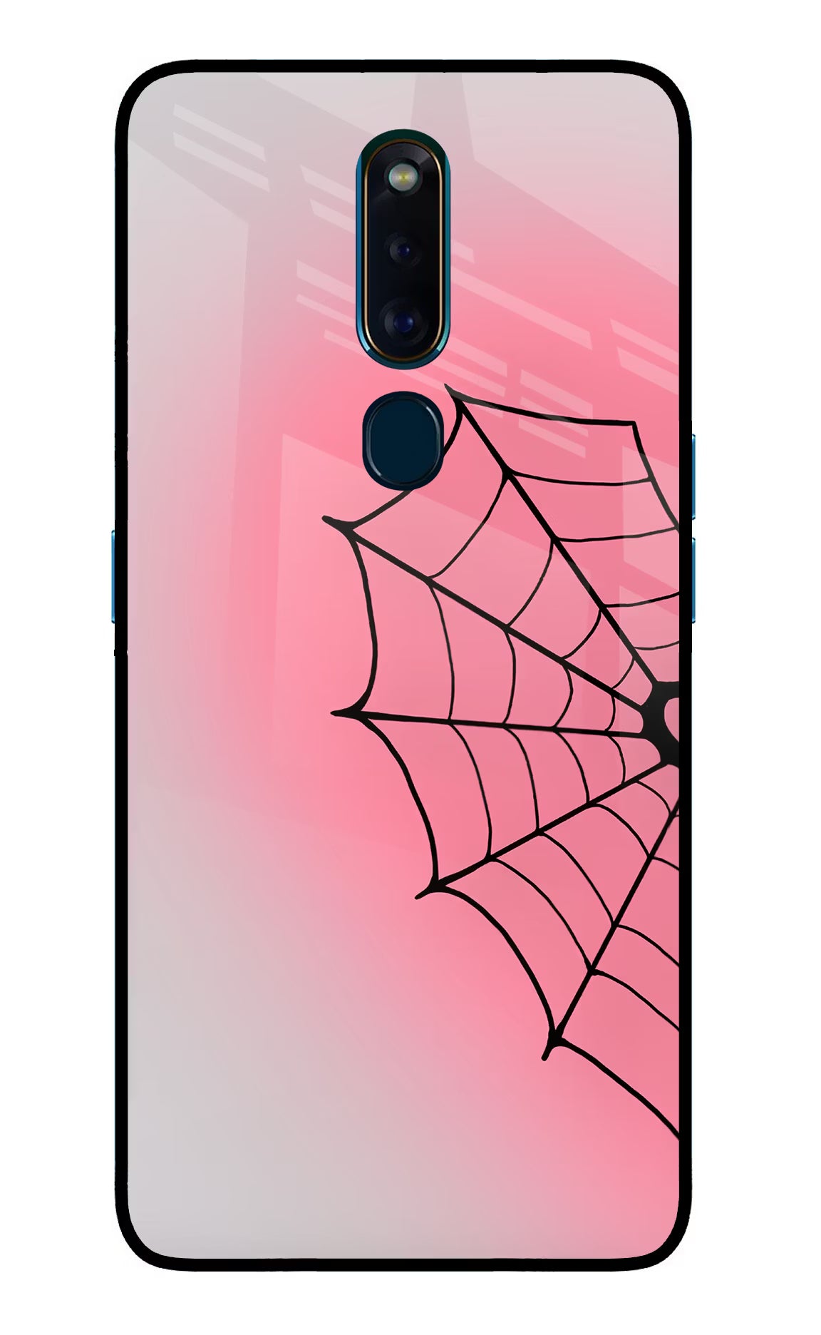 Pink Web Oppo F11 Pro Glass Case