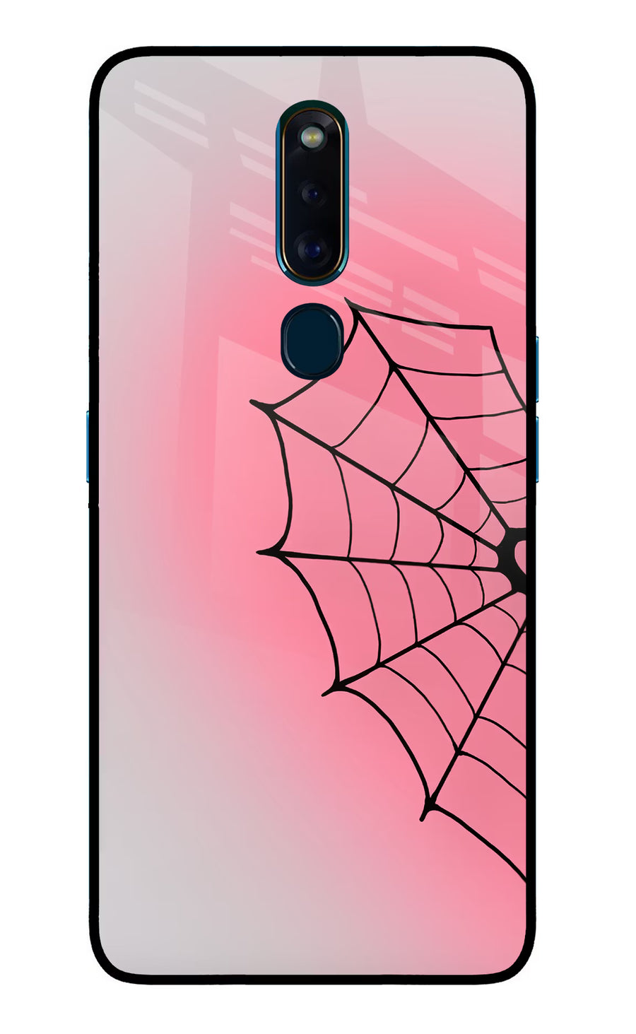 Pink Web Oppo F11 Pro Back Cover, Glass case