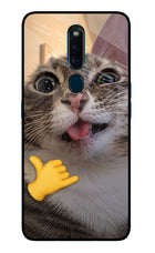 Silly Cat Call Oppo F11 Pro Glass Case