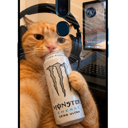 Gamer Cat Energy Oppo F11 Pro Glass Case