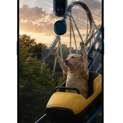 Rollercoaster Dog Oppo F11 Pro Glass Case
