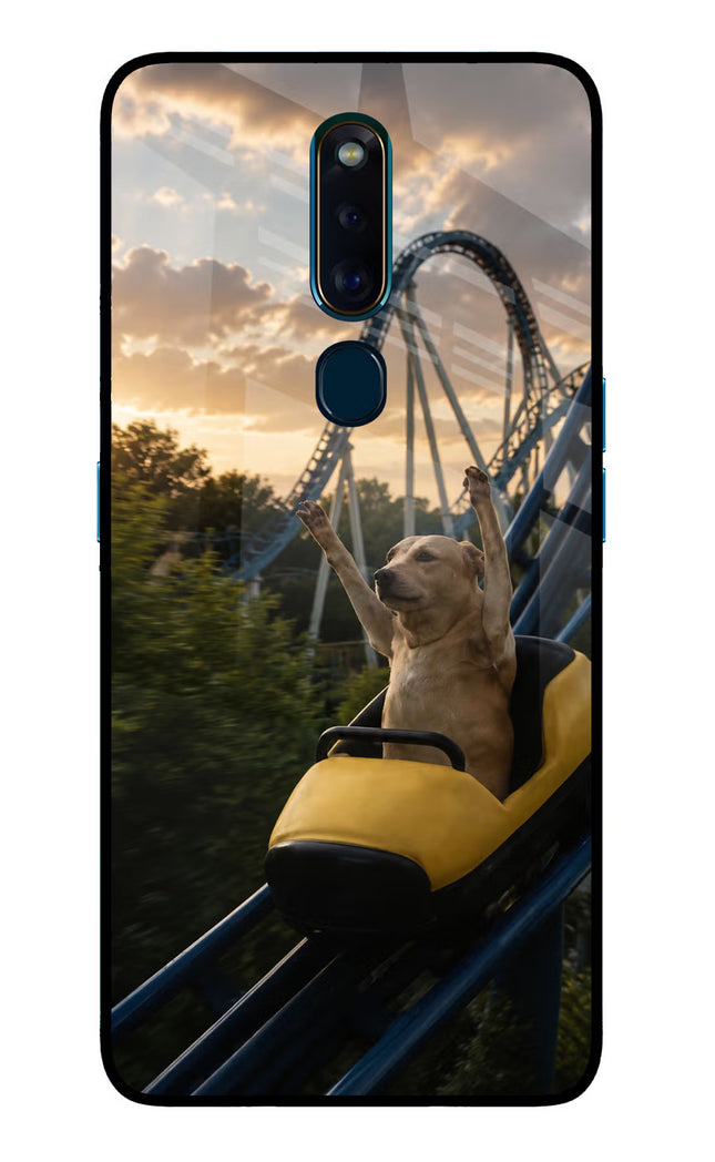 Rollercoaster Dog Oppo F11 Pro Glass Case
