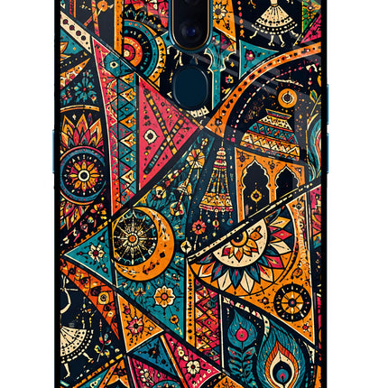 Folk Print Oppo F11 Pro Glass Case