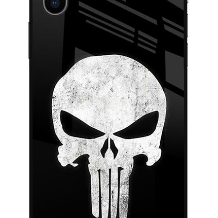 Punisher Skull iPhone XS Glass Case Back Cover by Casekaro