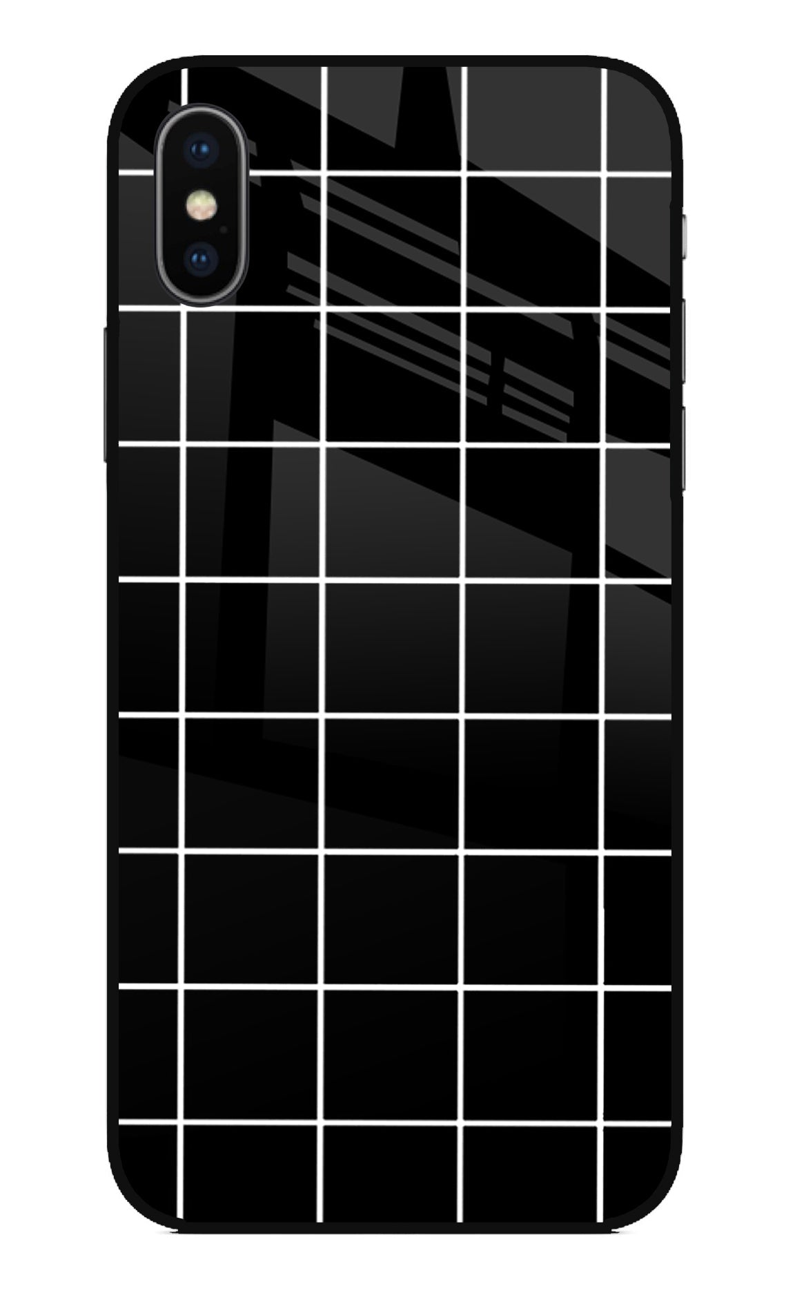 White Grid iPhone XS Back Cover