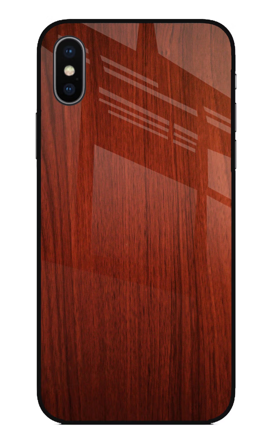 Wooden Plain Pattern iPhone XS Glass Case Back Cover by Casekaro