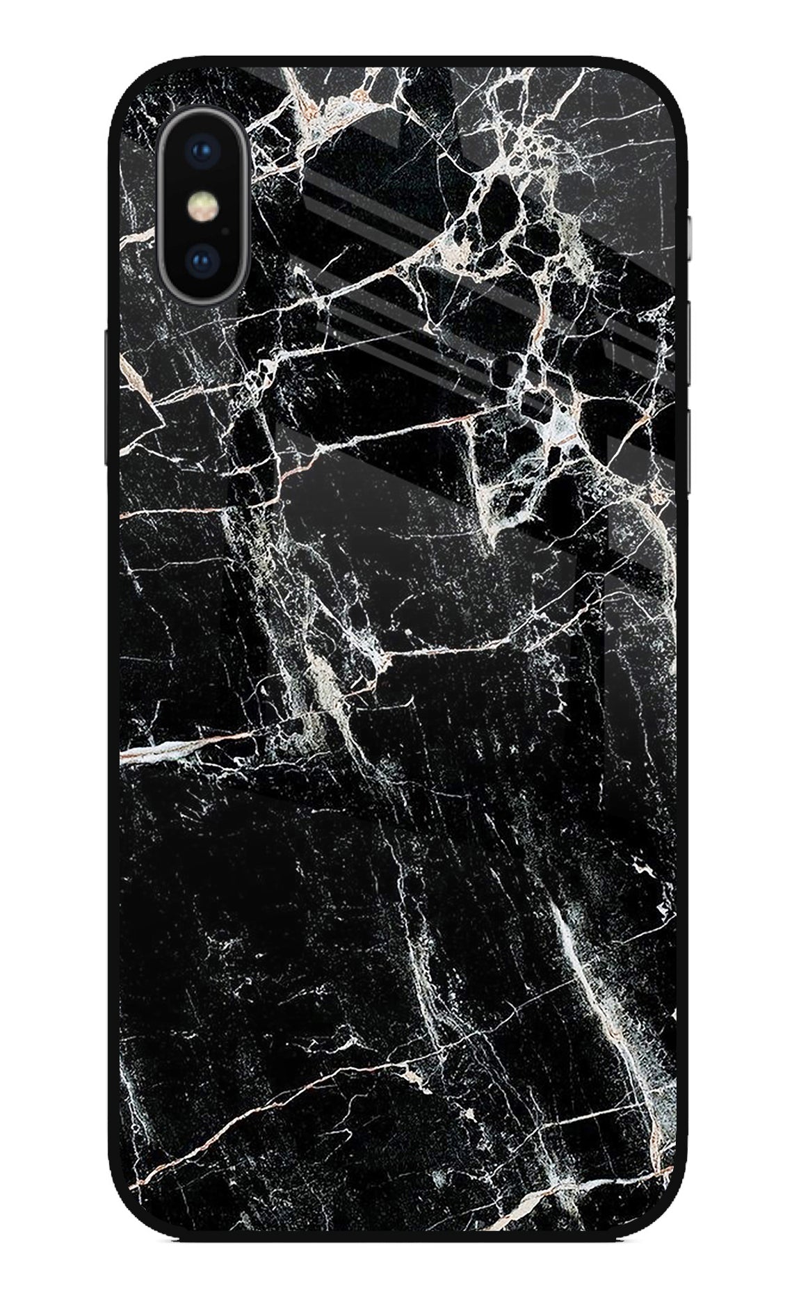 Black Marble Texture iPhone XS Glass Case