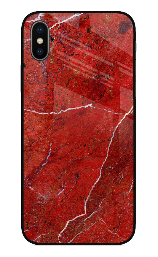 Red Marble Design iPhone XS Glass Case