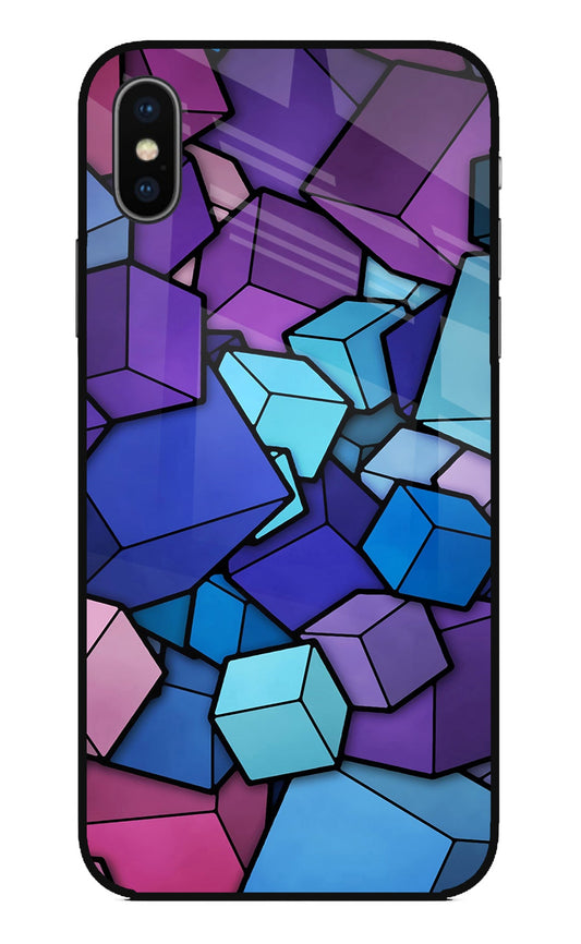 Cubic Abstract iPhone XS Glass Case