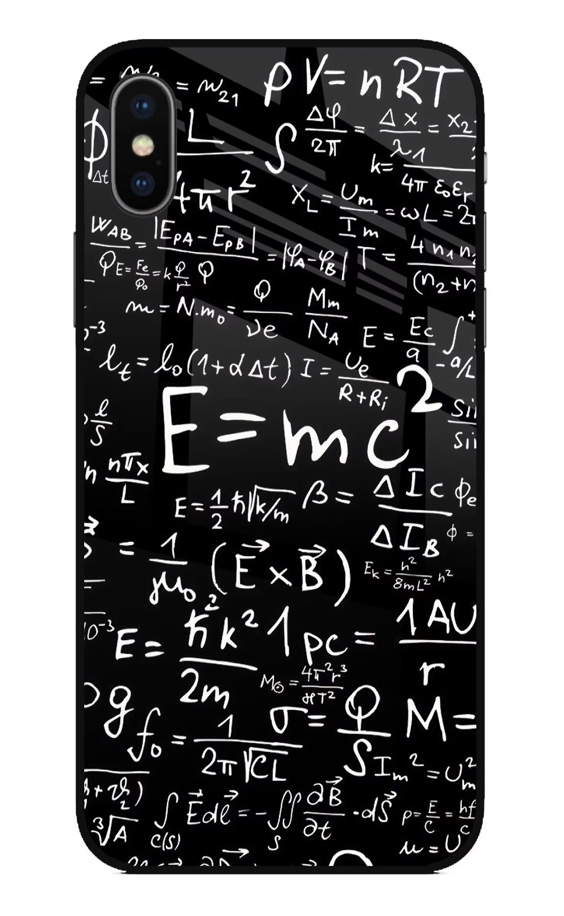 Physics Formula iPhone XS Glass Case Back Cover by Casekaro