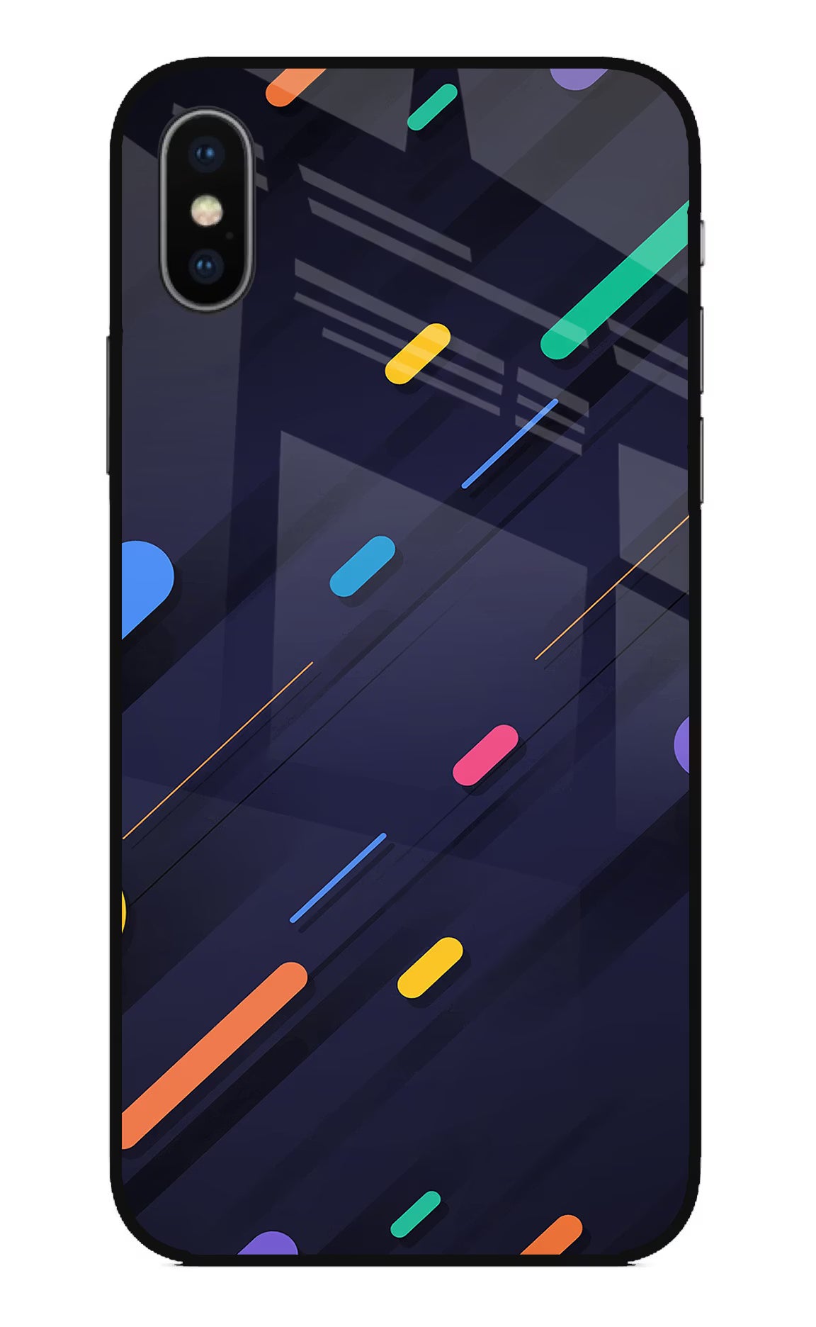 Abstract Design iPhone XS Glass Case Back Cover by Casekaro
