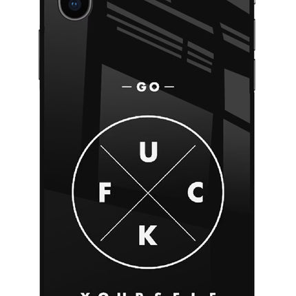 Go Fuck Yourself iPhone XS Glass Case Back Cover by Casekaro