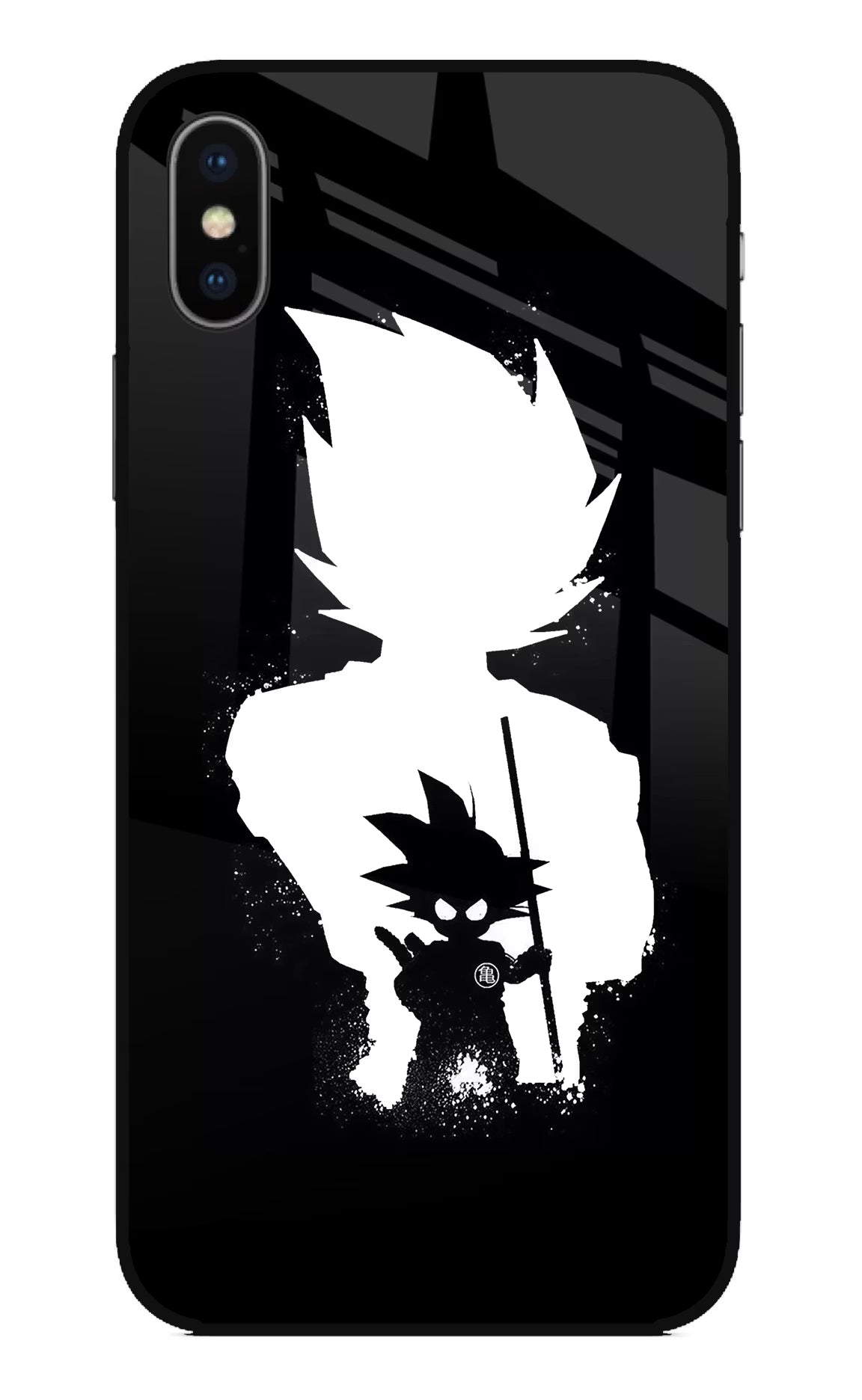 Goku Shadow iPhone XS Glass Case Back Cover by Casekaro