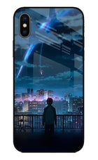 Anime iPhone XS Glass Case Back Cover by Casekaro