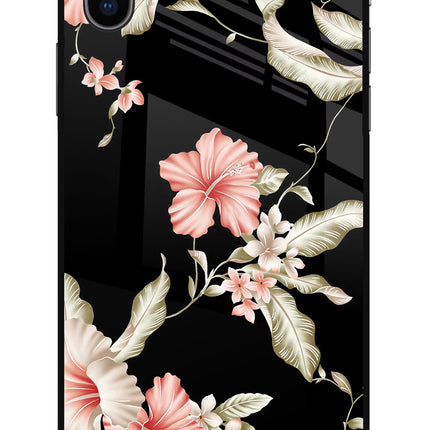 Flowers iPhone XS Glass Case Back Cover by Casekaro