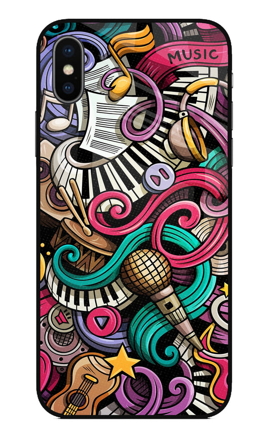 Music Abstract iPhone XS Glass Case