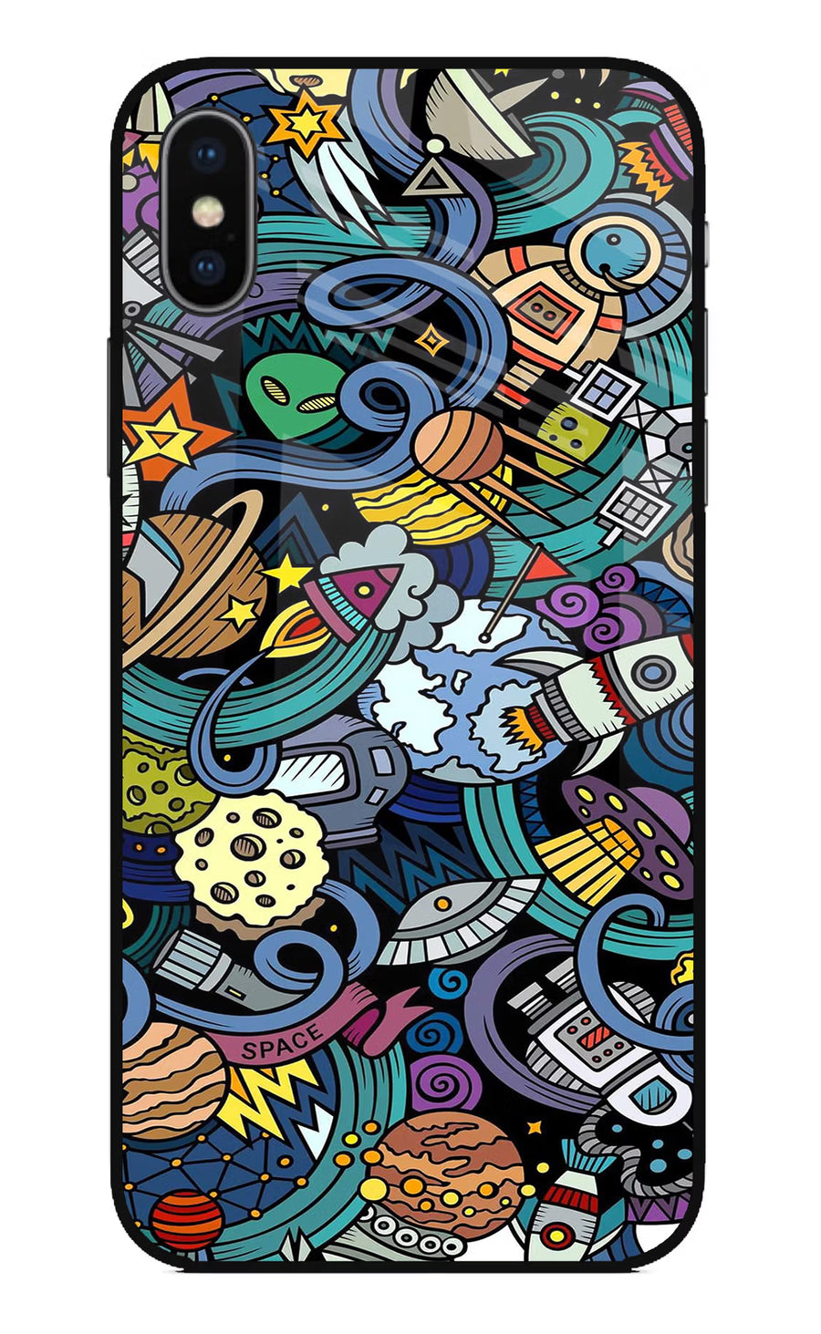 Space Abstract iPhone XS Back Cover, Glass case