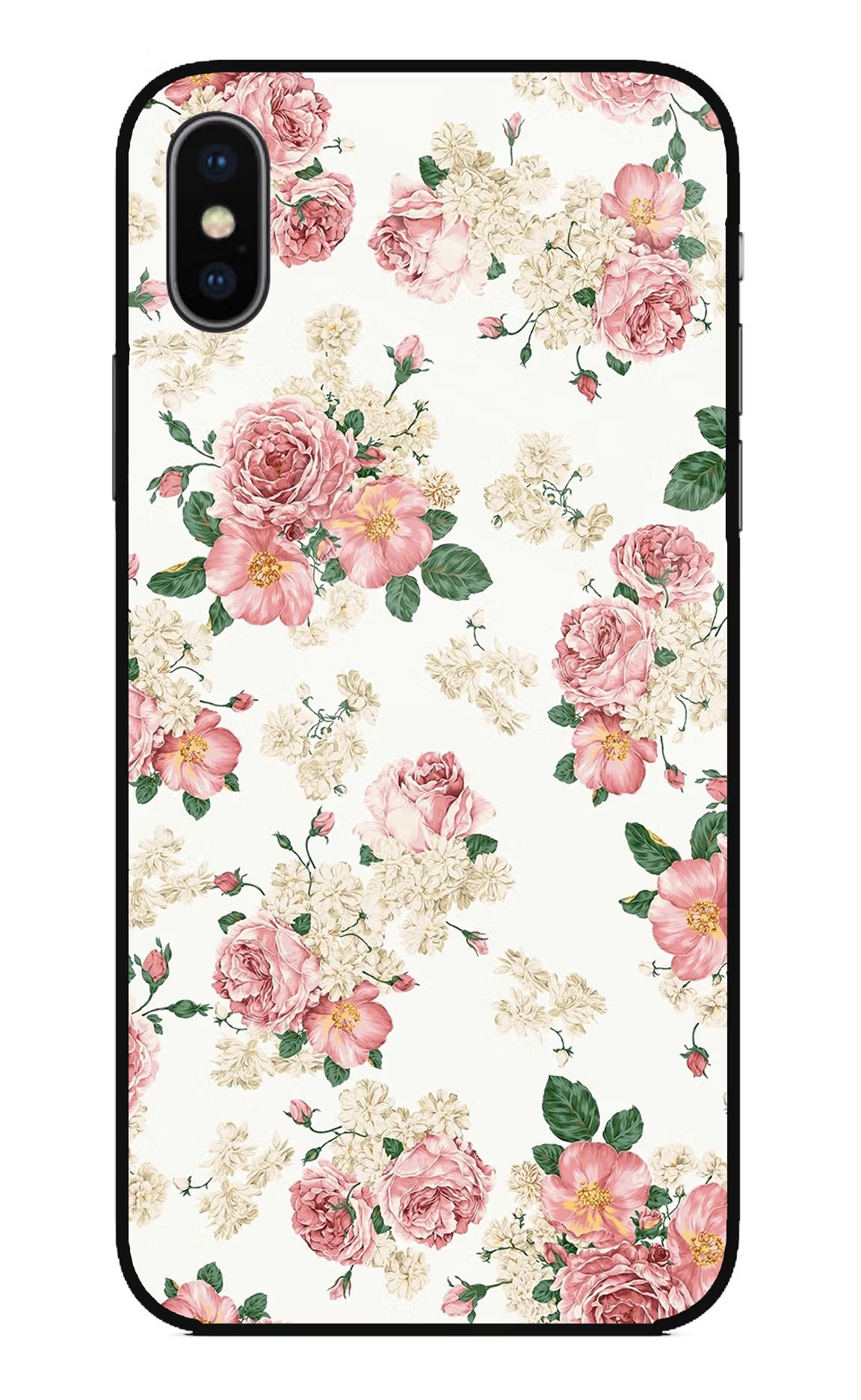 Flowers iPhone XS Glass Case Back Cover by Casekaro