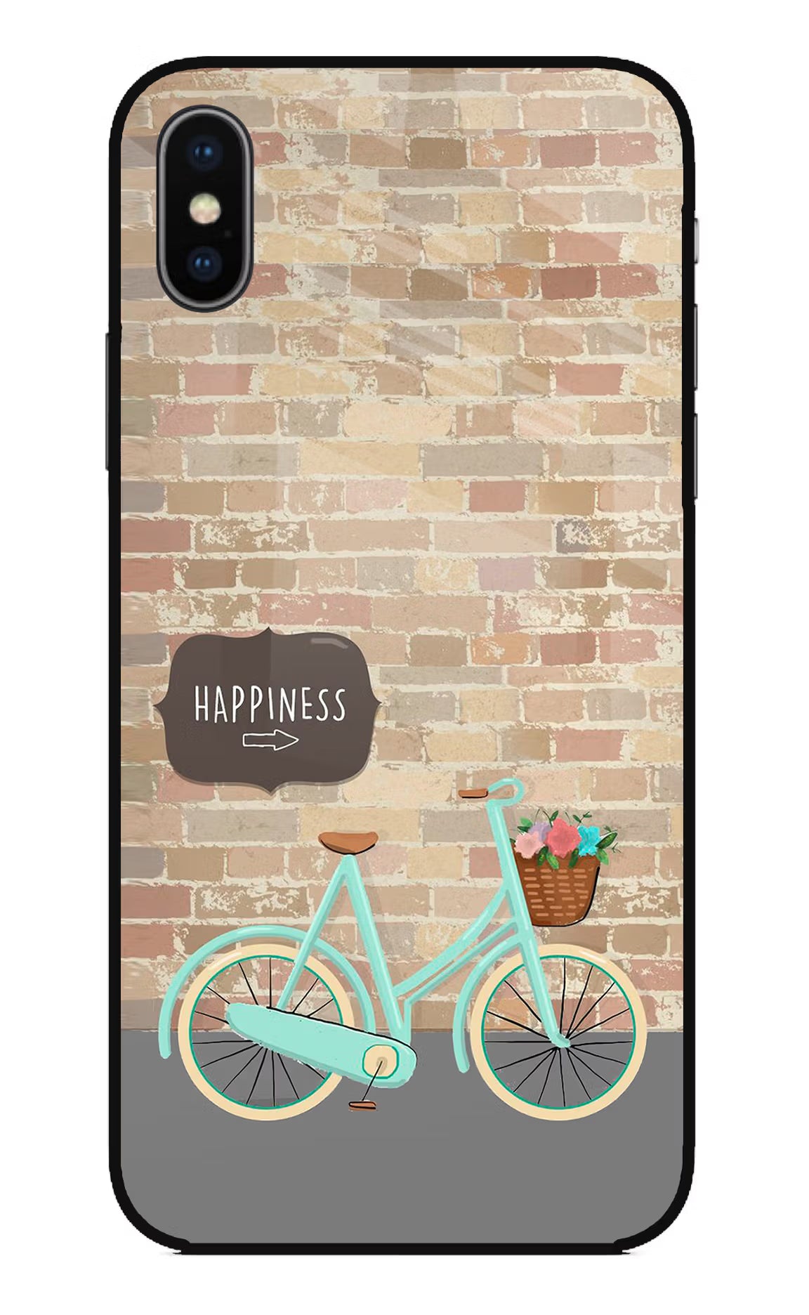 Happiness Artwork iPhone XS Glass Case Back Cover by Casekaro