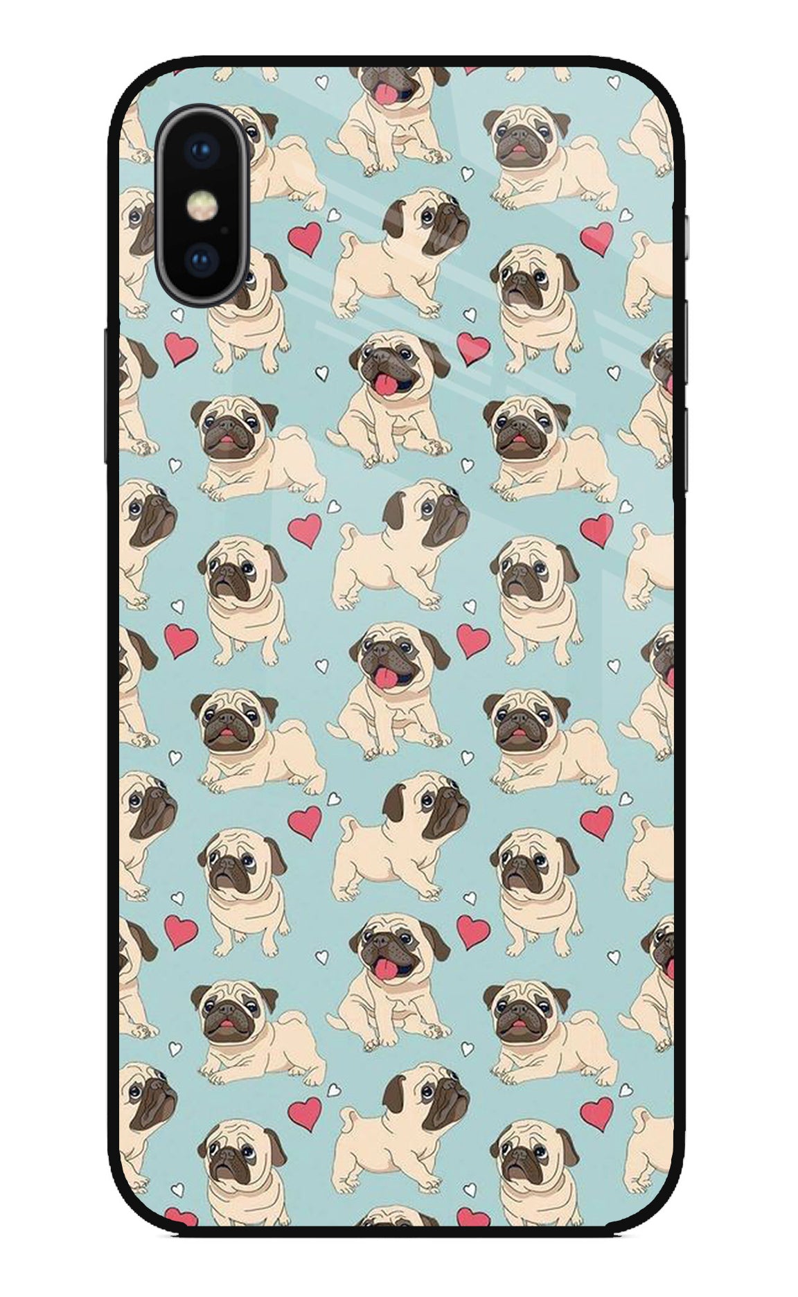 Pug Dog iPhone XS Glass Case