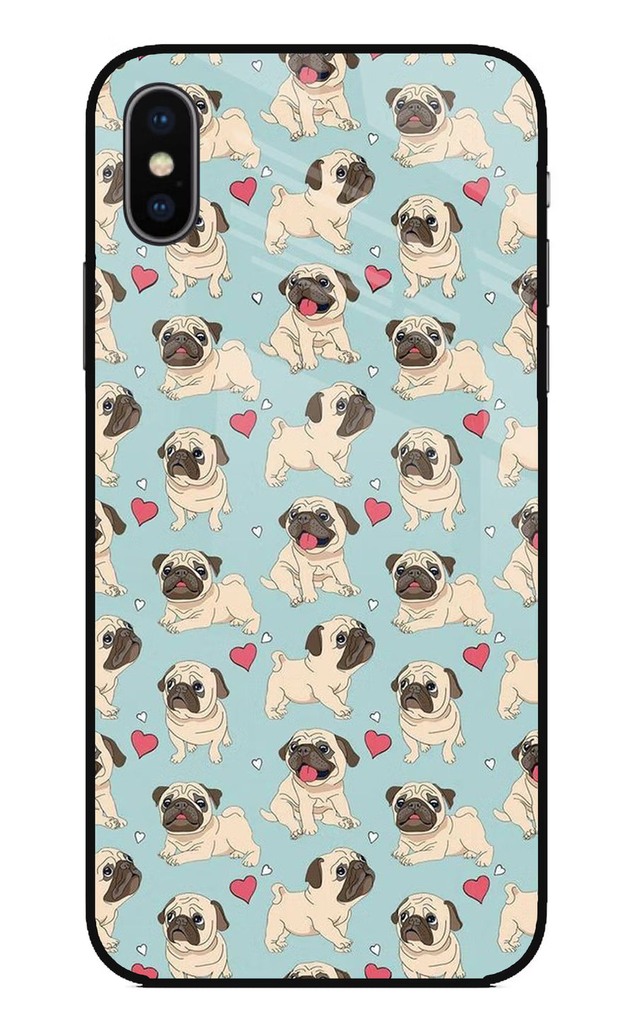 Pug Dog iPhone XS Back Cover, Glass case