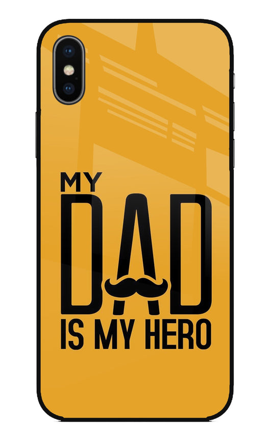 My Dad Is My Hero iPhone XS Glass Case