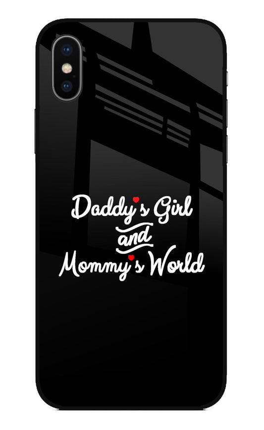 Daddy's Girl and Mommy's World iPhone XS Glass Case