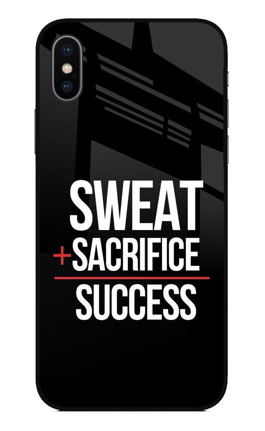 Sweat Sacrifice Success iPhone XS Glass Case