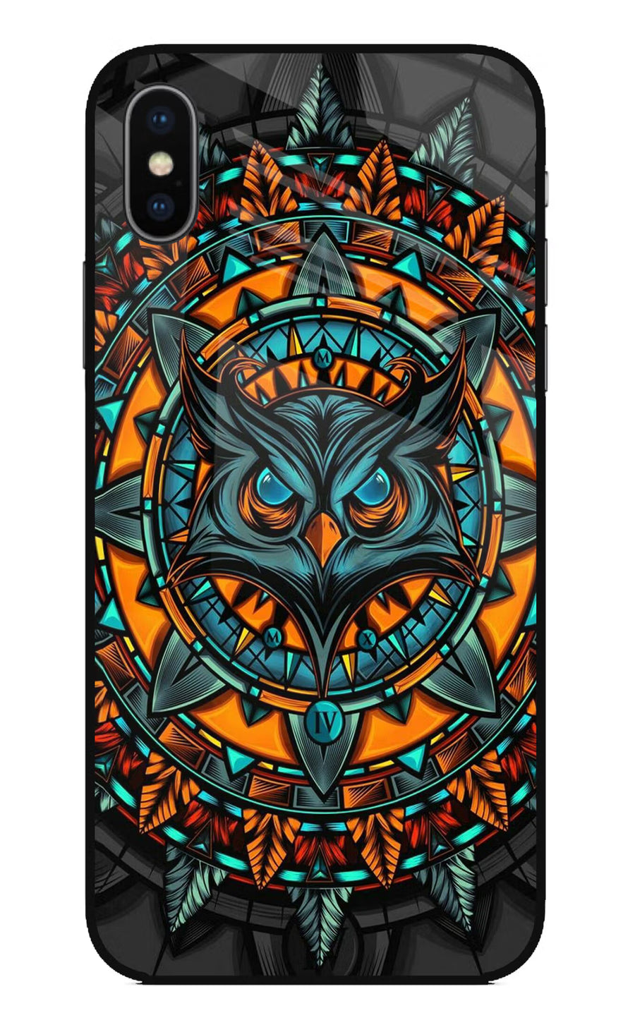 Angry Owl Art iPhone XS Back Cover, Glass case