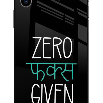 Zero Fucks Given iPhone XS Glass Case