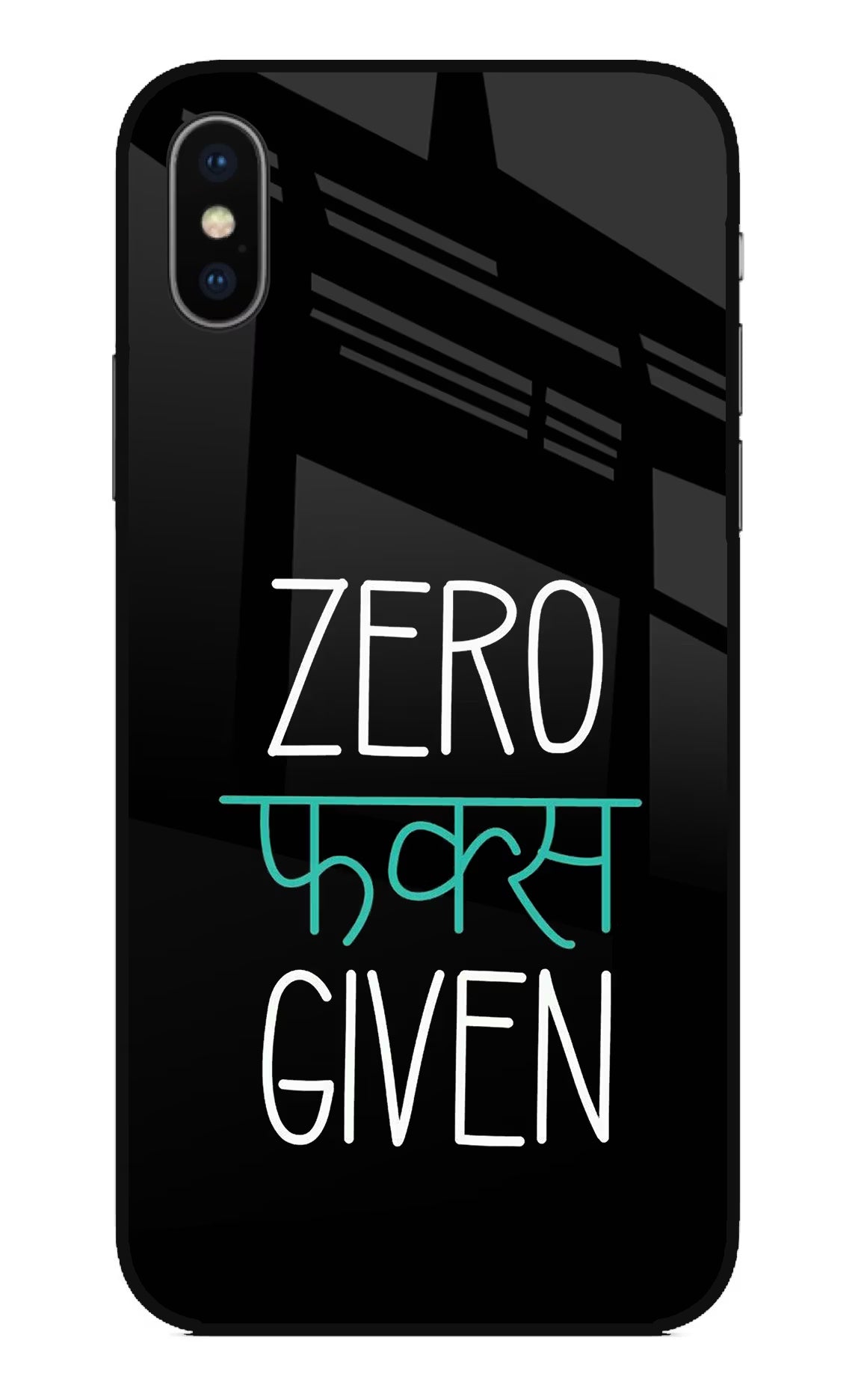 Zero Fucks Given iPhone XS Glass Case Back Cover by Casekaro