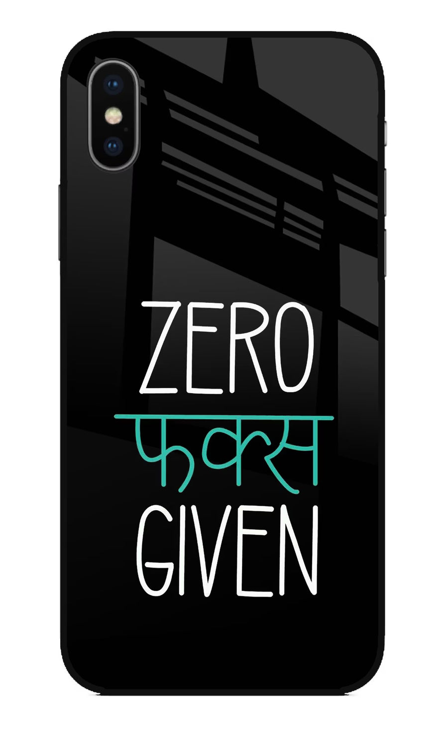 Zero Fucks Given iPhone XS Back Cover, Glass case