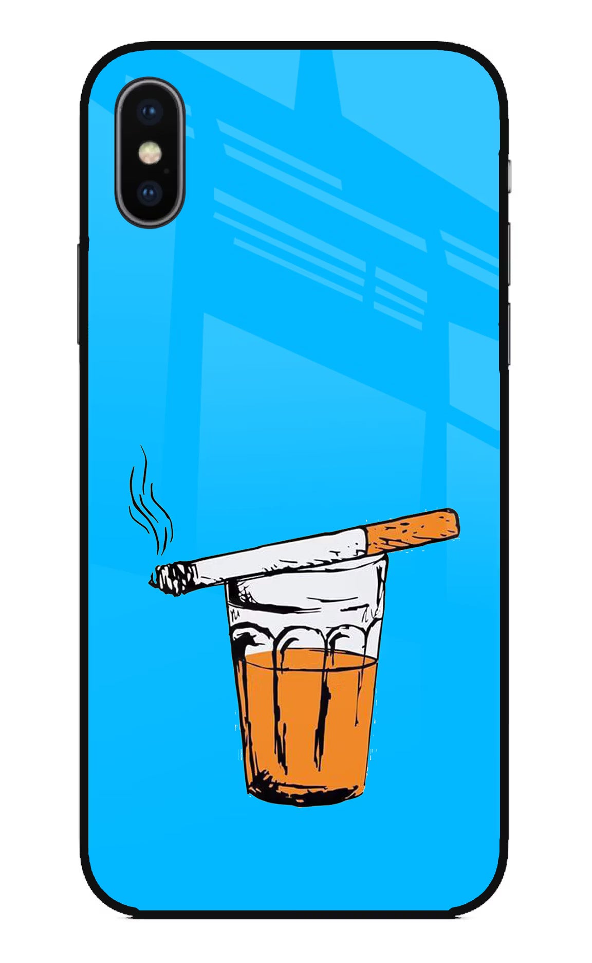Chai Sutta iPhone XS Glass Case Back Cover by Casekaro