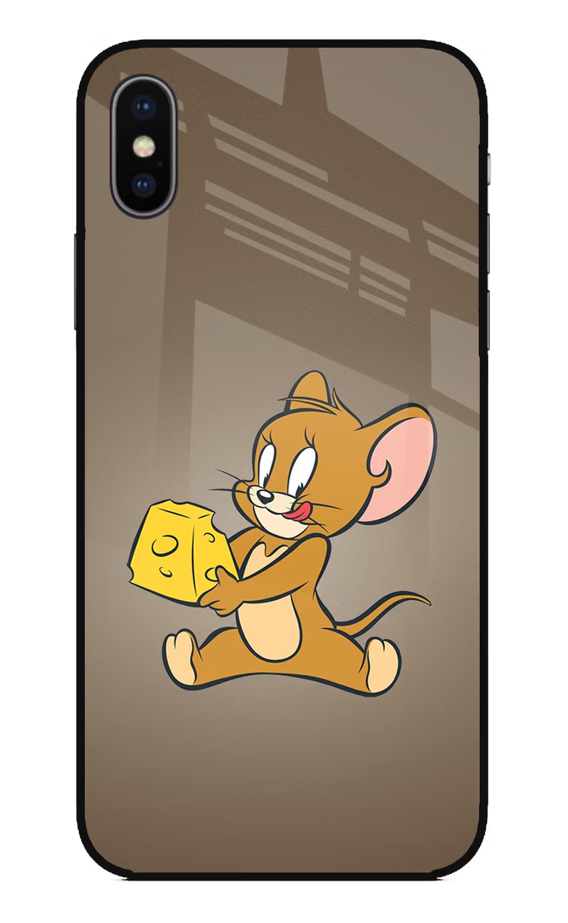 Jerry iPhone XS Glass Case Back Cover by Casekaro