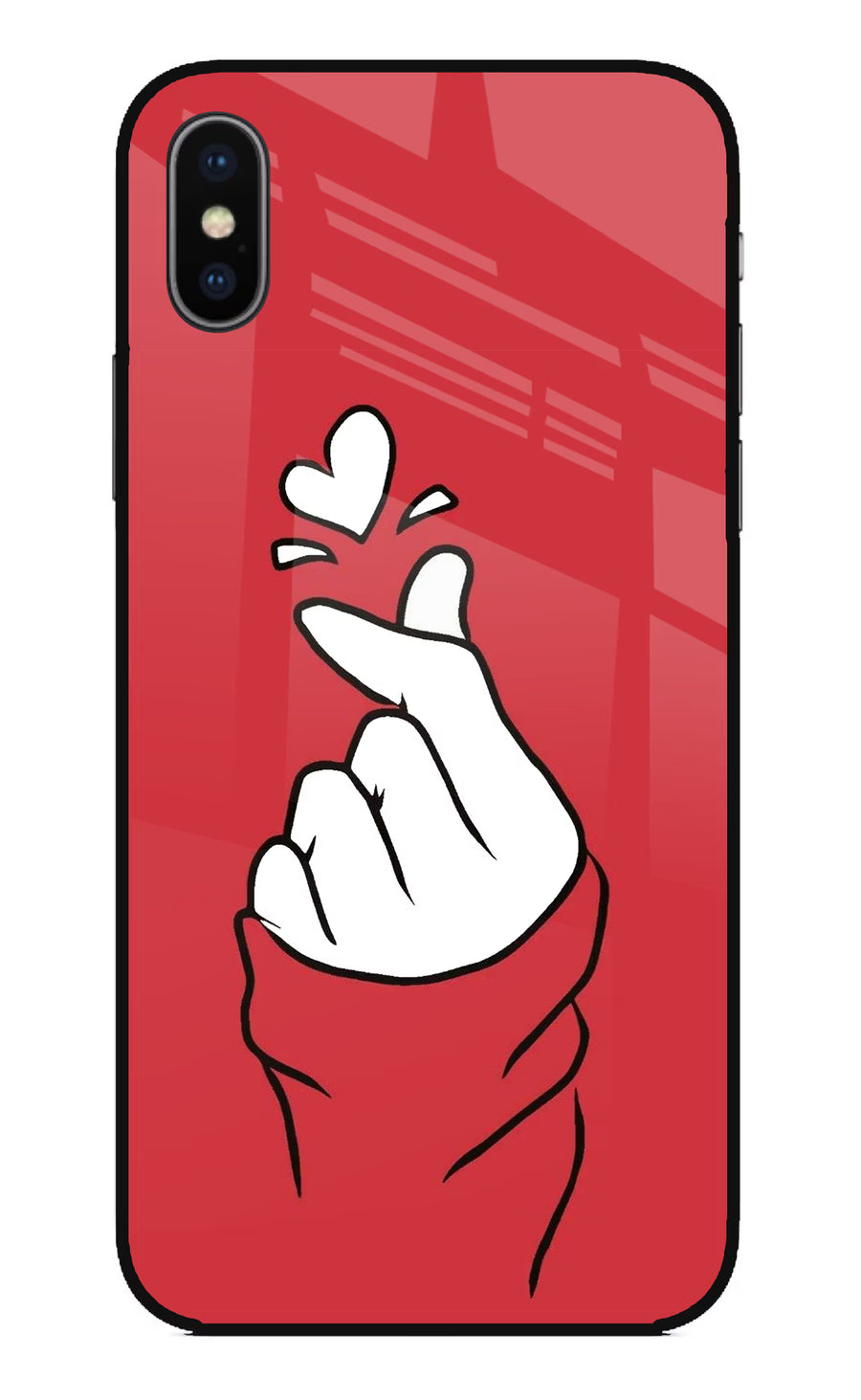 Korean Love Sign iPhone XS Back Cover, Glass case