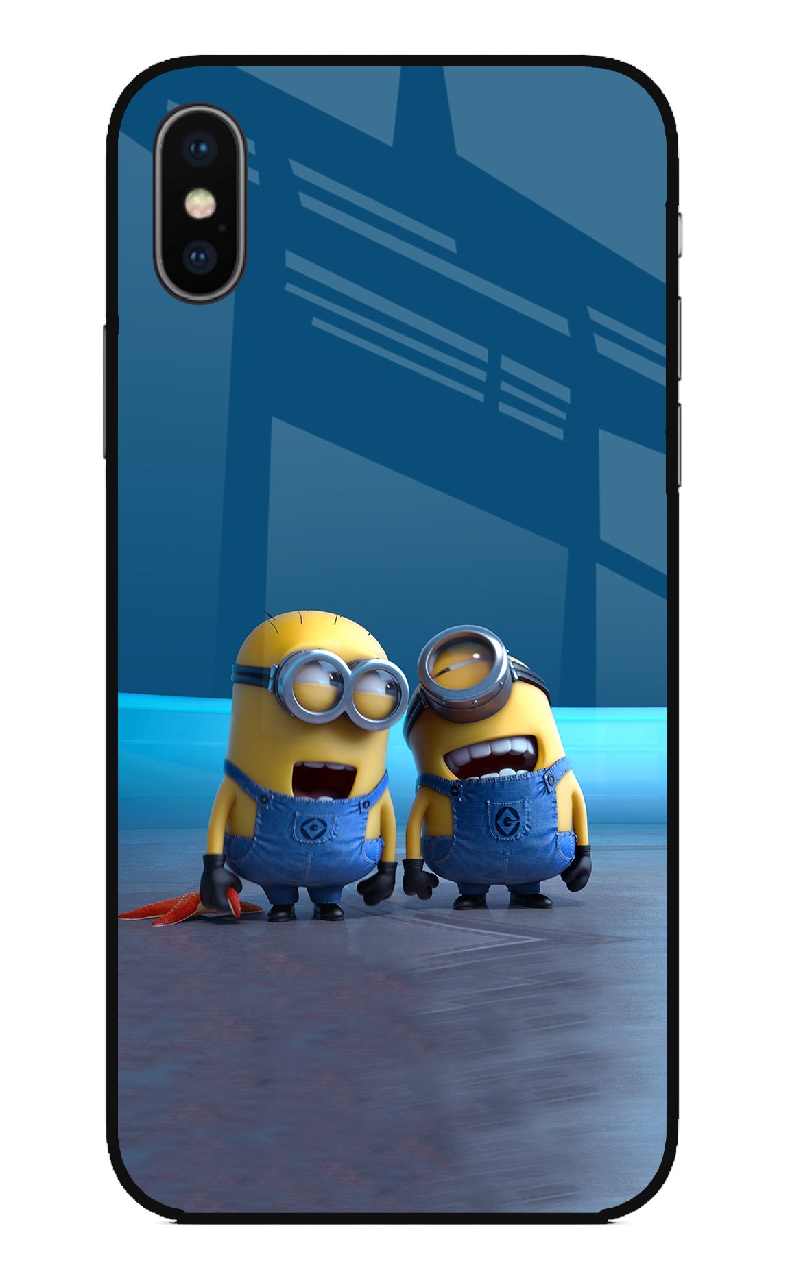 Minion Laughing iPhone XS Glass Case