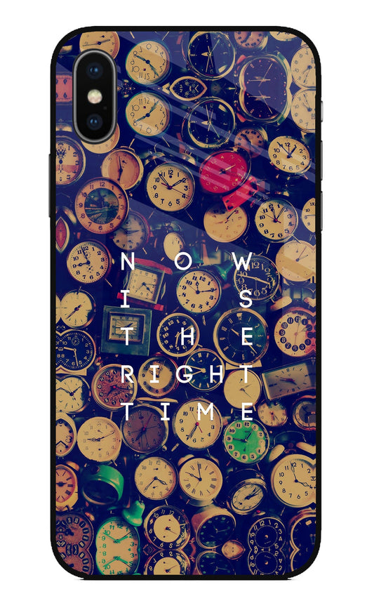 Now is the Right Time Quote iPhone XS Glass Case