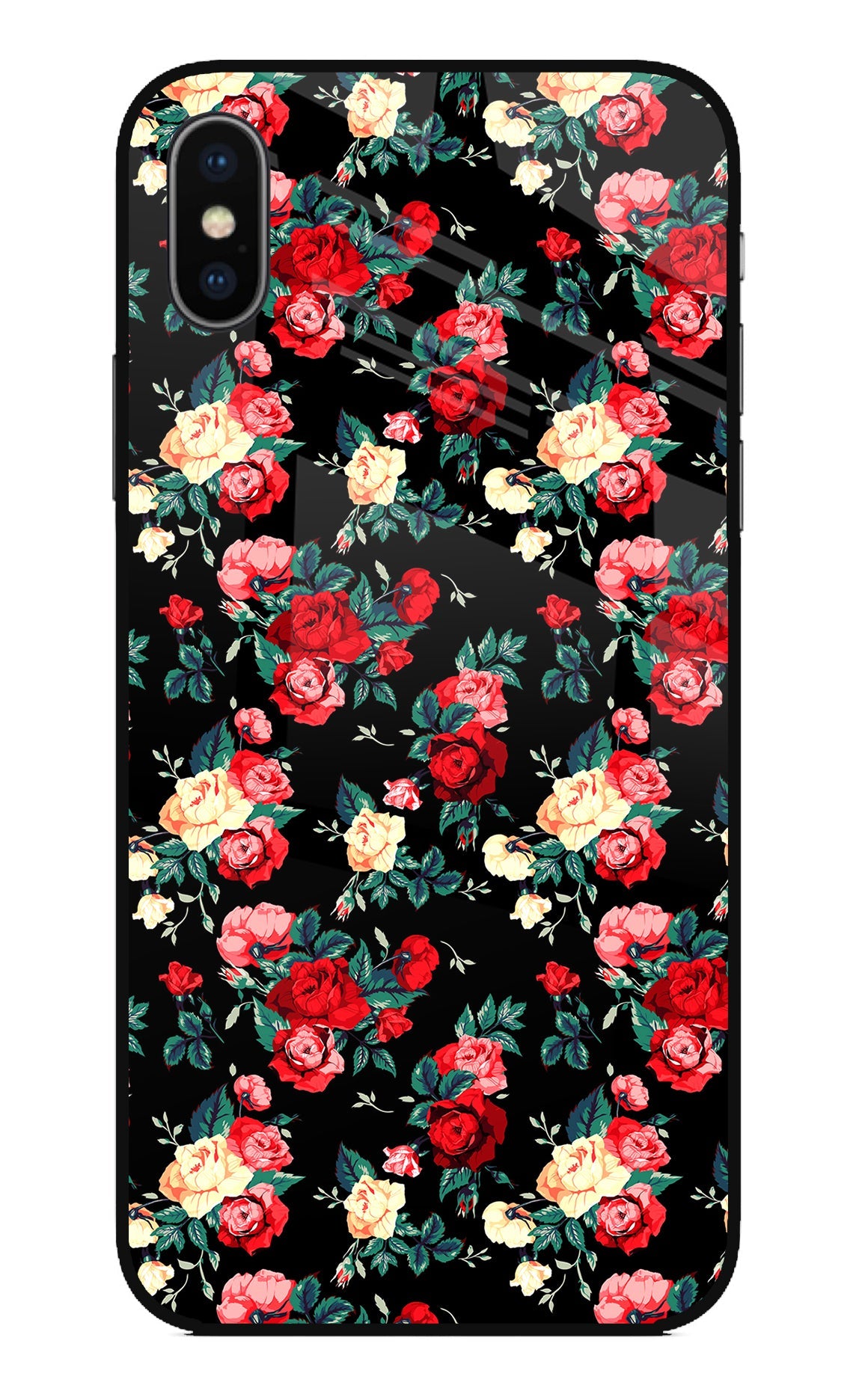 Rose Pattern iPhone XS Glass Case