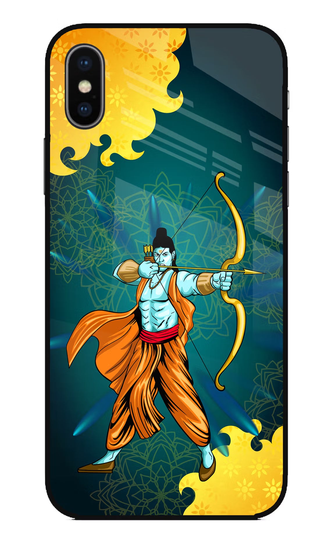 Lord Ram - 6 iPhone XS Glass Case Back Cover by Casekaro