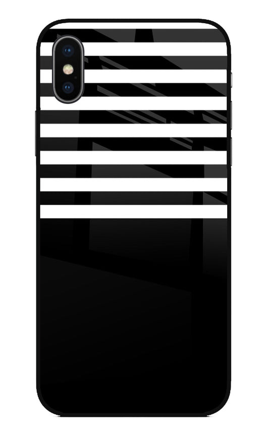 Black and White Print iPhone XS Glass Case
