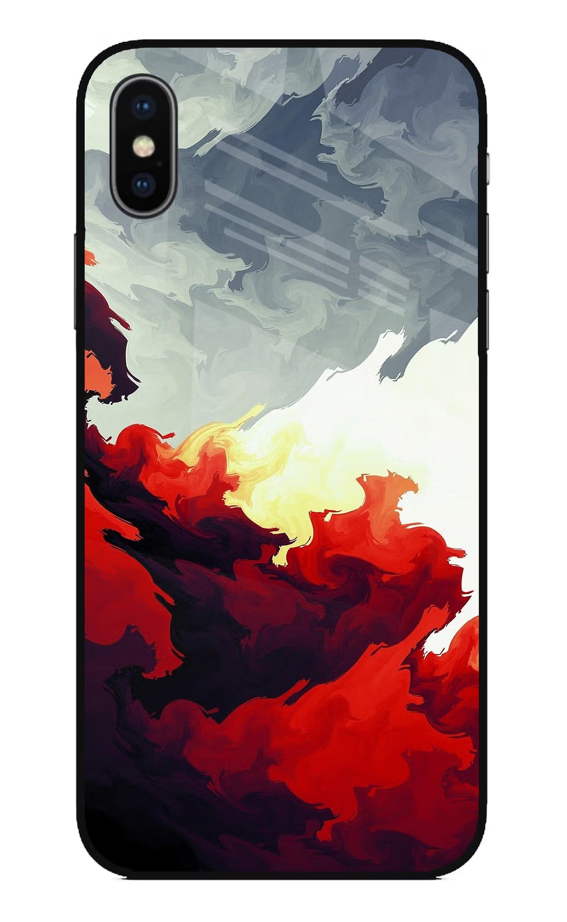 Fire Cloud iPhone XS Glass Case Back Cover by Casekaro