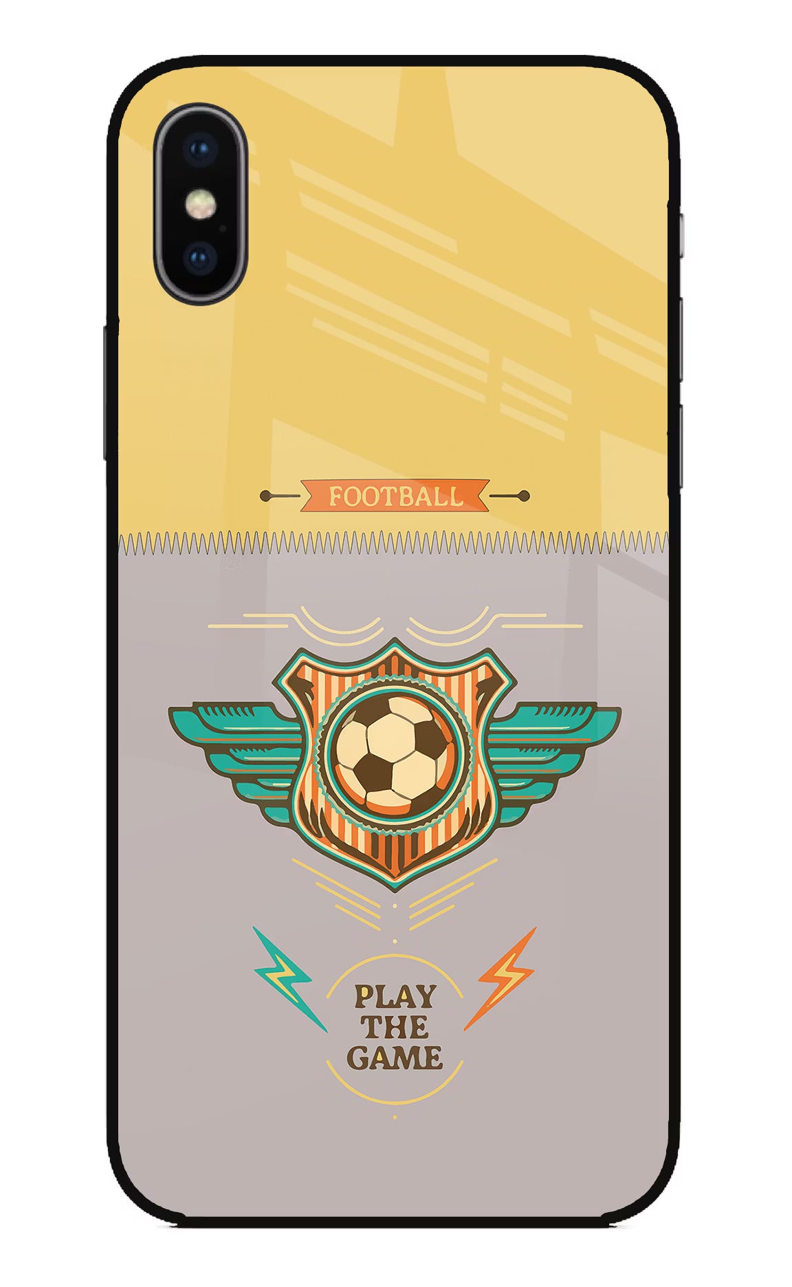 Football iPhone XS Glass Case Back Cover by Casekaro