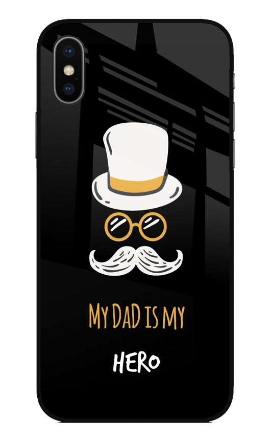 My Dad Is My Hero iPhone XS Glass Case