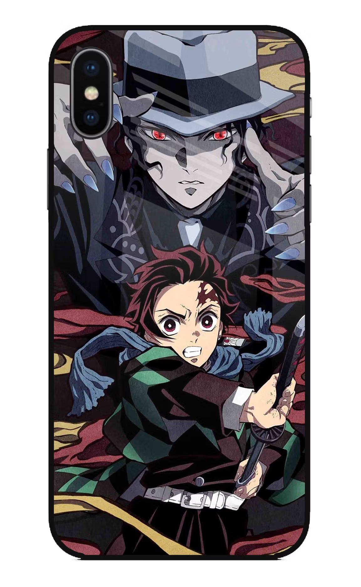 Demon Slayer iPhone XS Glass Case Back Cover by Casekaro