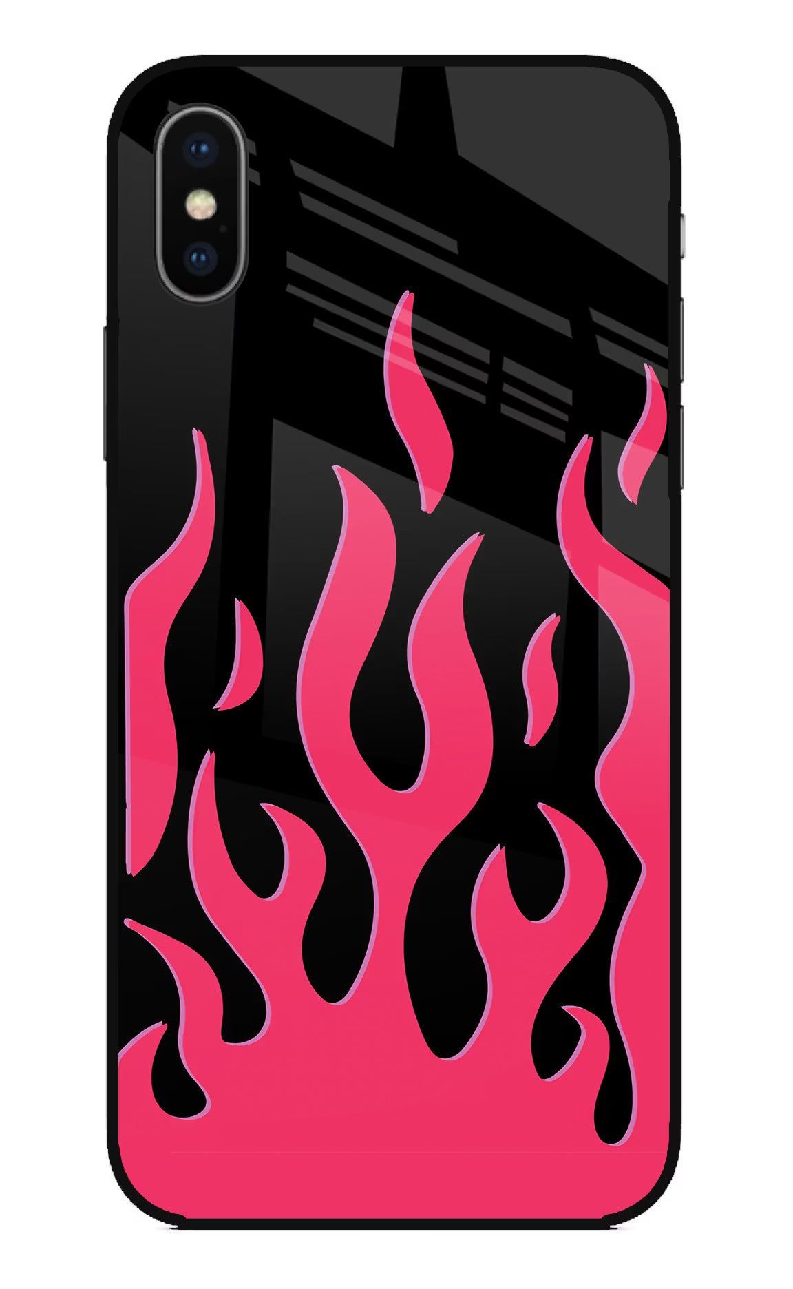 Fire Flames iPhone XS Glass Case Back Cover by Casekaro