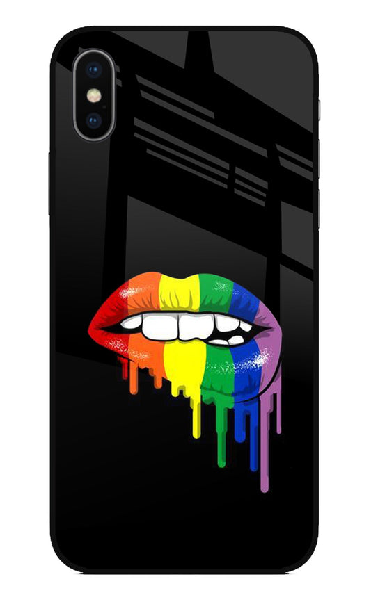 Lips Biting iPhone XS Glass Case