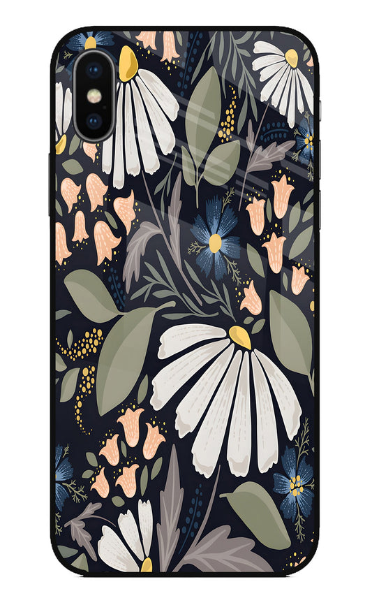 Flowers Art iPhone XS Glass Case