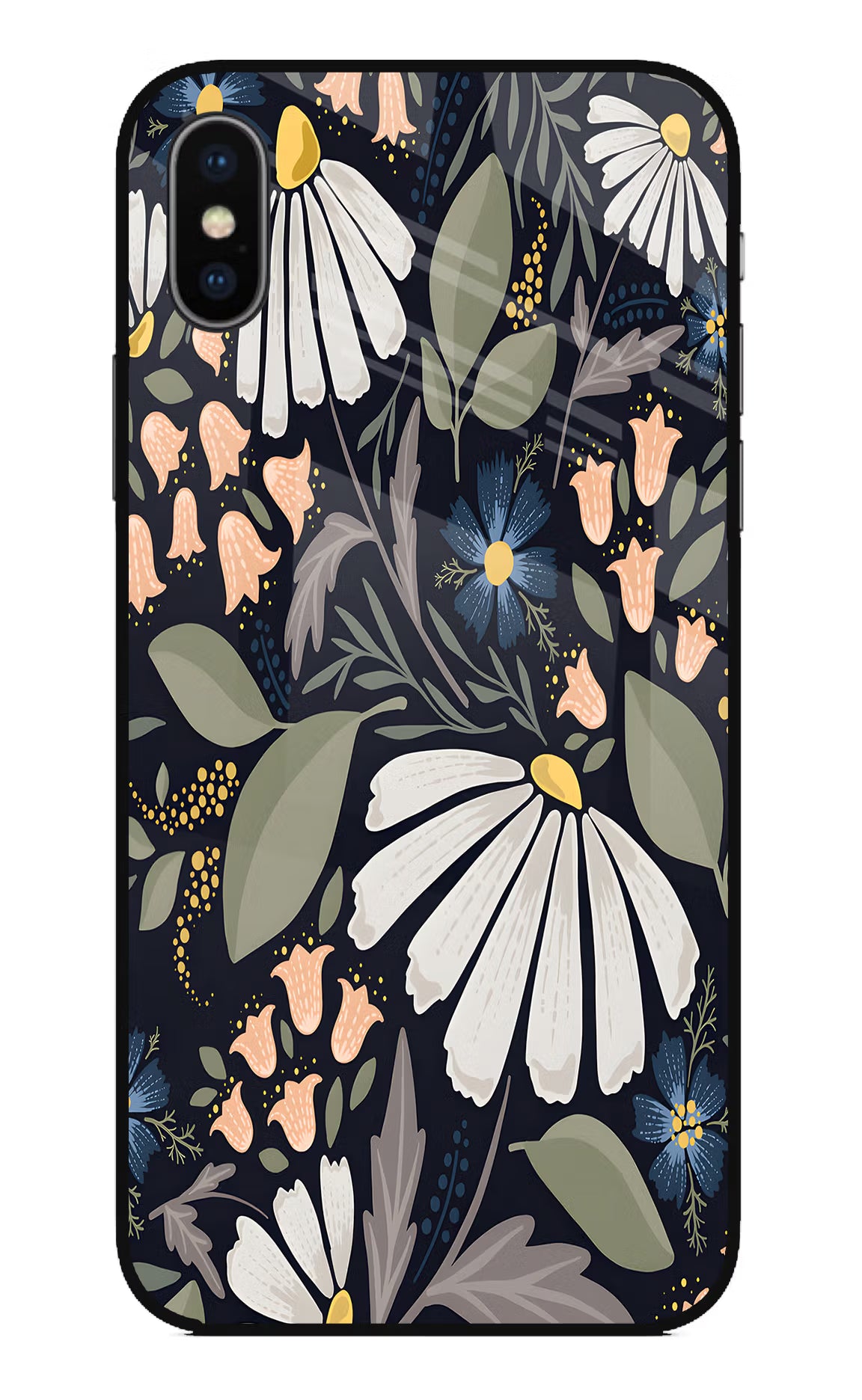 Flowers Art iPhone XS Glass Case