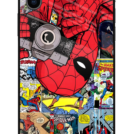 Spider Man iPhone XS Glass Case Back Cover by Casekaro